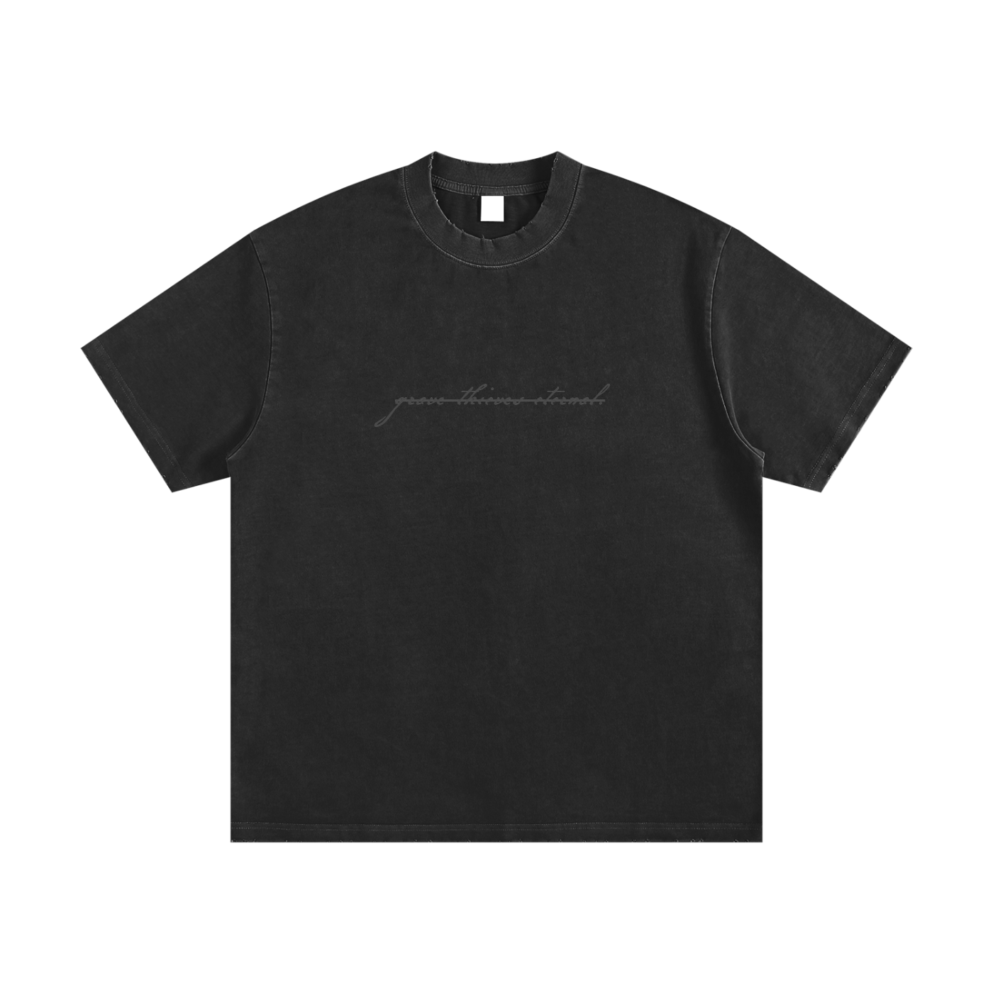 Eternal // Heavyweight Vintage Washed Frayed Tee - Faded Black
