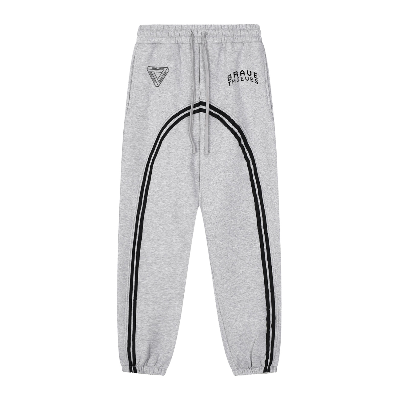 TriAxis // Contrast Tape Fleece Jogger Sweatpants - Heather
