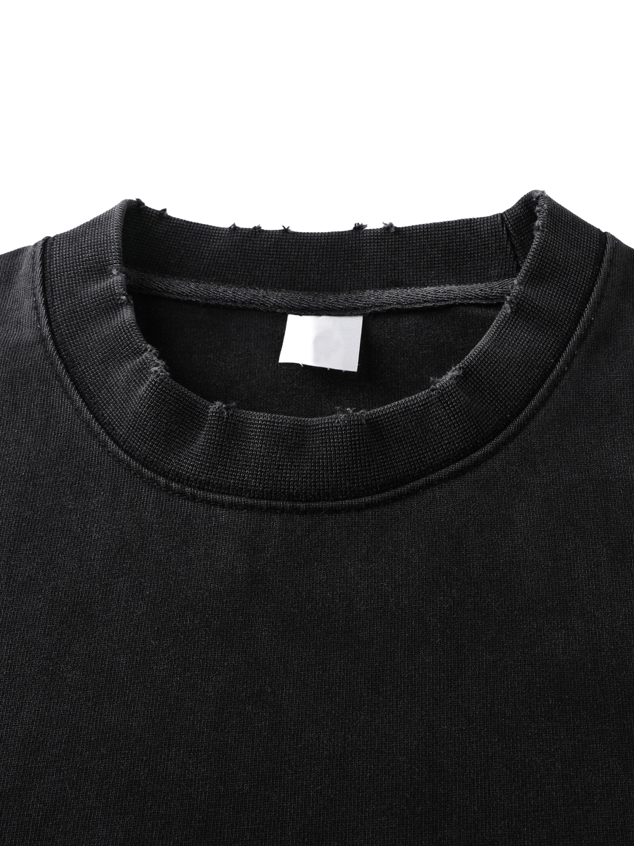 Eternal // Heavyweight Vintage Washed Frayed Tee - Faded Black